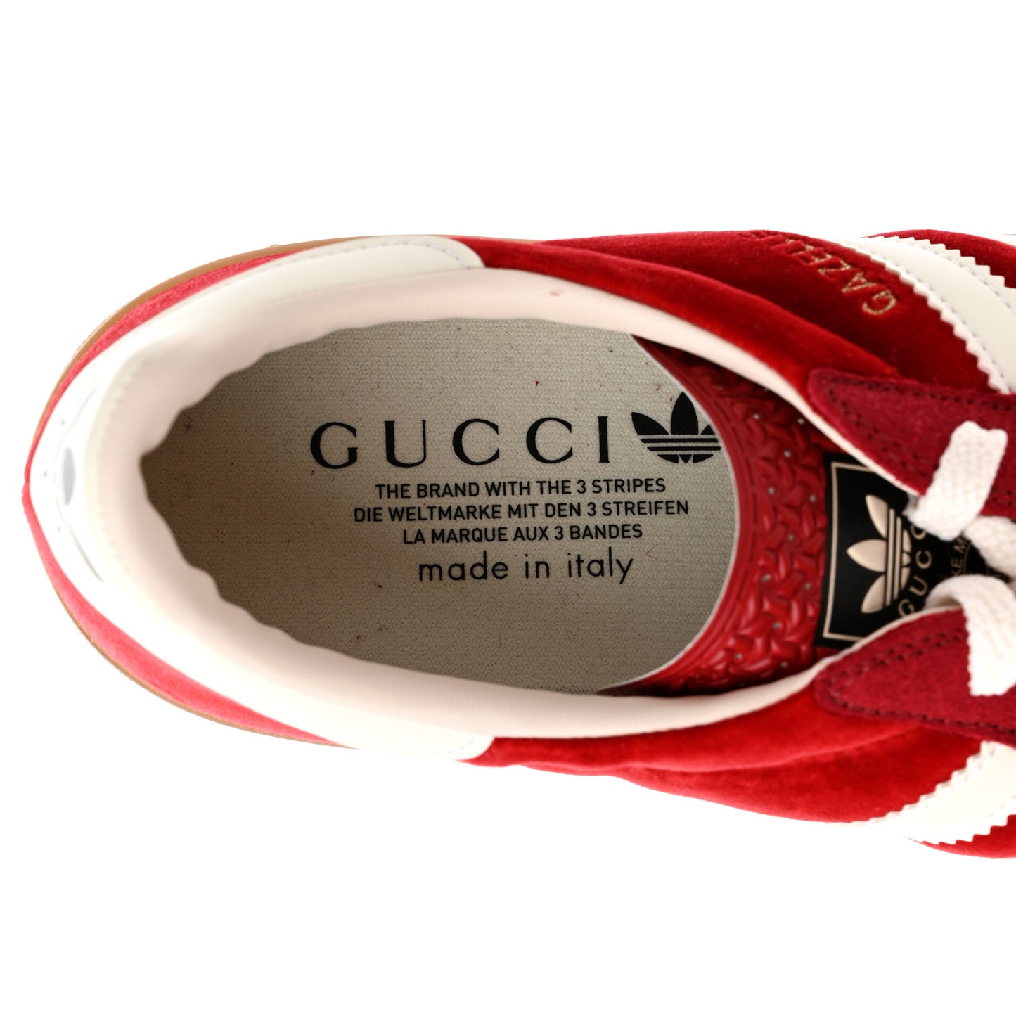 X ADIDAS Softy Velvet Suede Madeira Demetra Mens Gazelle Sneakers 8.5 Vulcanic Red Off White Hibiscus Red