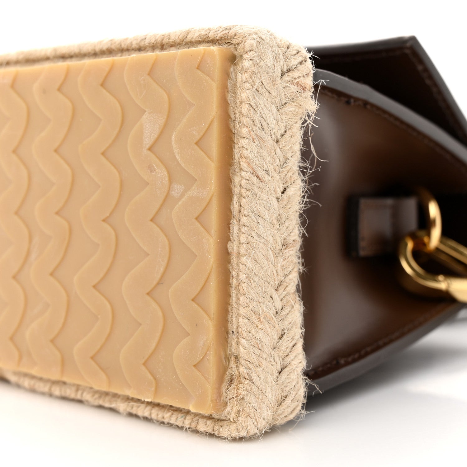 Jacquemus Smooth Calfskin Raffia Le Chiquito Moyen Corado Brown 9 of 15