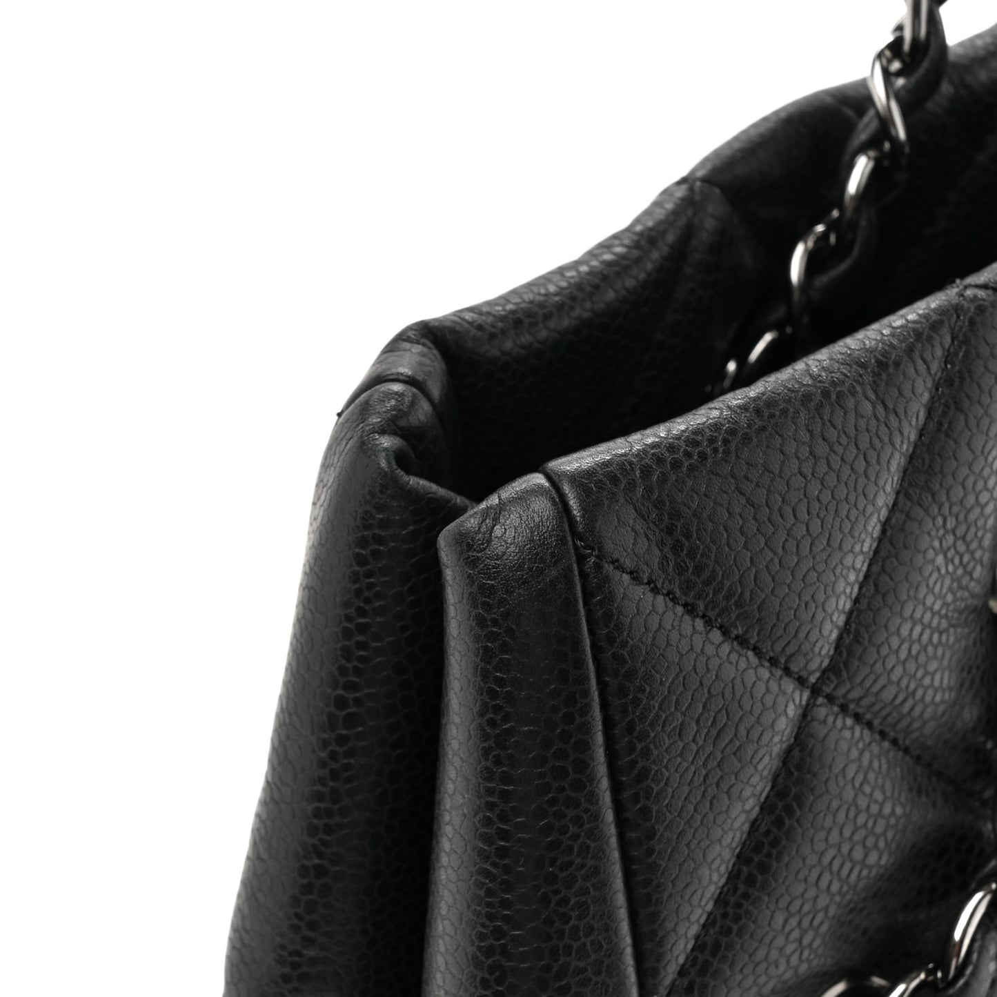 Soft Caviar Quilted Large Cells Tote Black