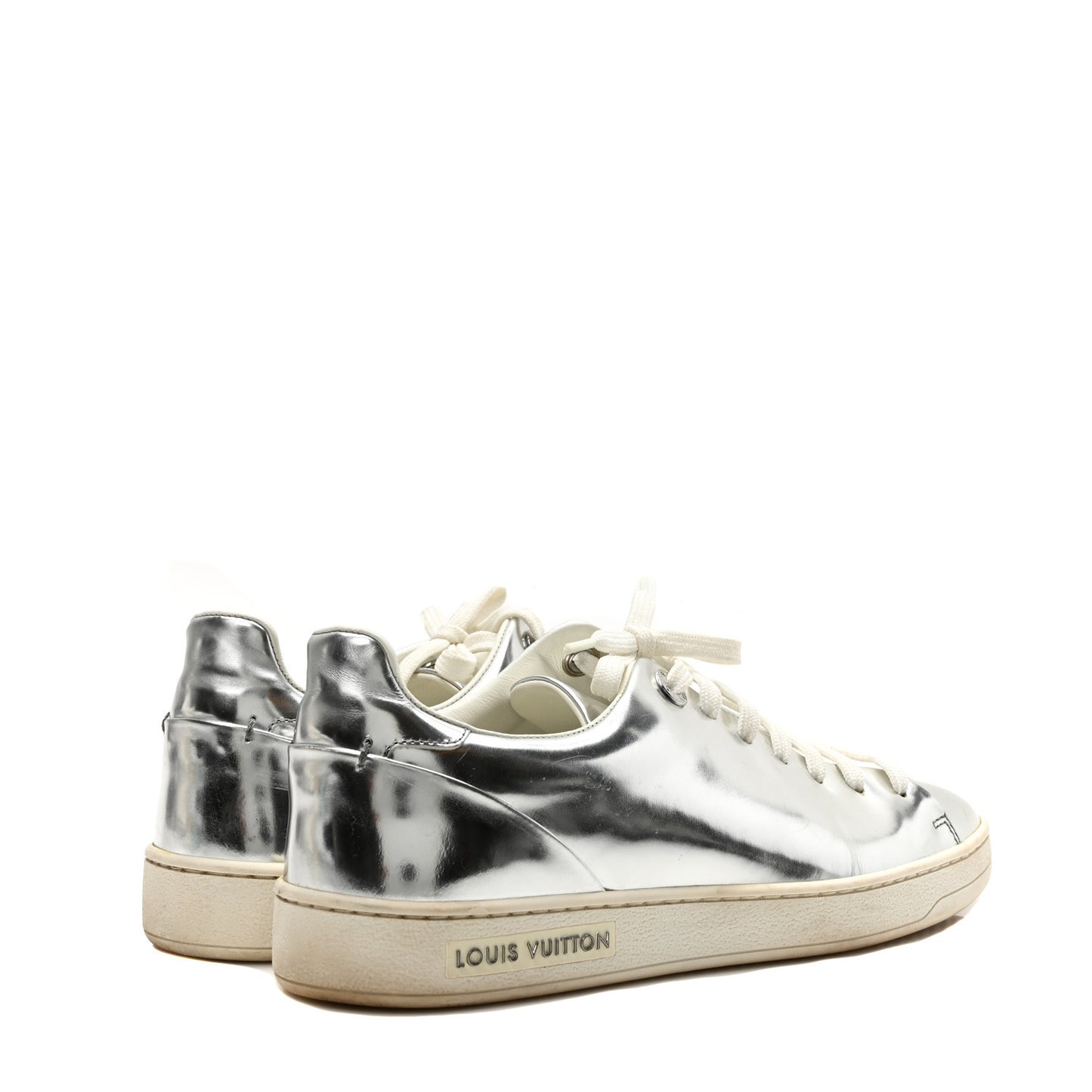 Metallic Calfskin Frontrow Sneakers 36.5 Silver