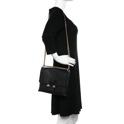Alexander McQueen Calfskin Medium Twin Skull Chain Crossbody Black 2 of 14