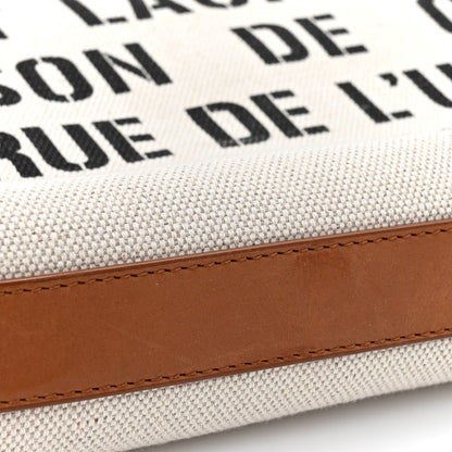 Saint Laurent Canvas Smooth Calfskin Universite North South Foldable Tote Naturel Brick 16 of 18