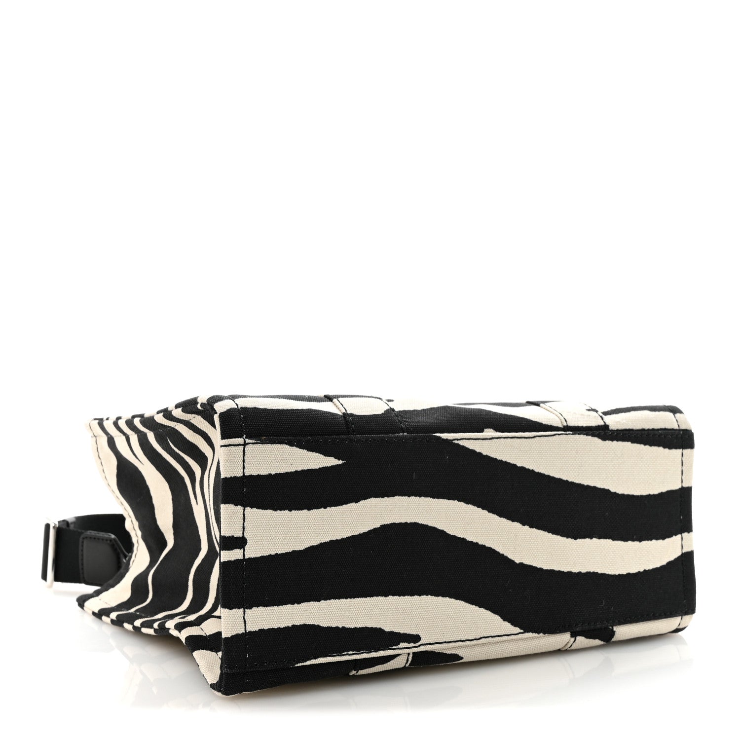 Marc Jacobs Cotton Canvas Zebra Tiger Print Medium The Traveler Tote Bag Black White 4 of 10