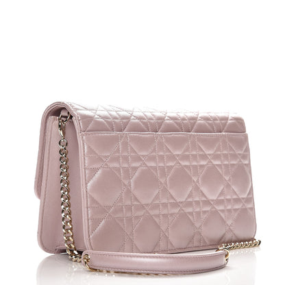 Christian Dior Metallic Lambskin Cannage Miss Dior Promenade Pouch Pink 3 of 6