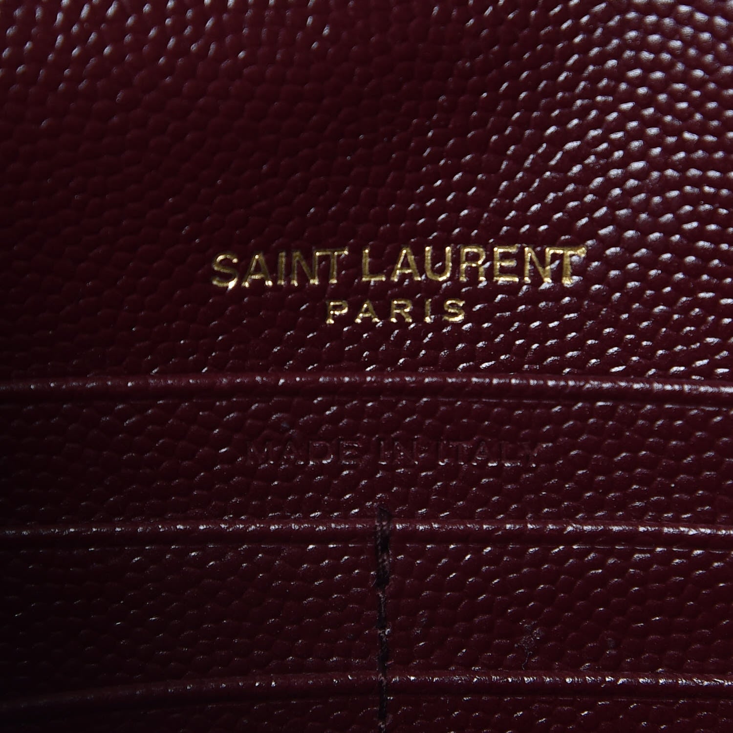 Saint Laurent Grain De Poudre Matelasse Chevron Monogram Envelope Chain Wallet Rouge Legion 6 of 9