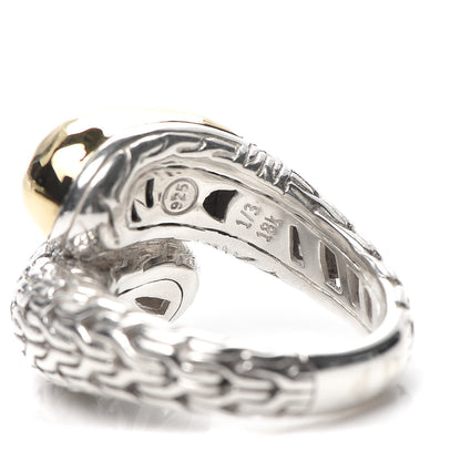 John Hardy Sterling Silver 18K Yellow Gold Hammered Palu Bypass Ring 56 7.5 4 of 5