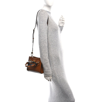 Gucci Textured Dollar Calfskin Web Mini Diana Tote Bag Cuir Black 2 of 11