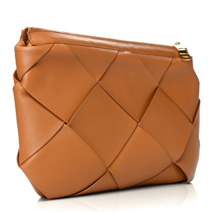 Bottega Veneta Nappa Maxi Blown Up Intrecciato Pouch Clutch Caramel 3 of 24