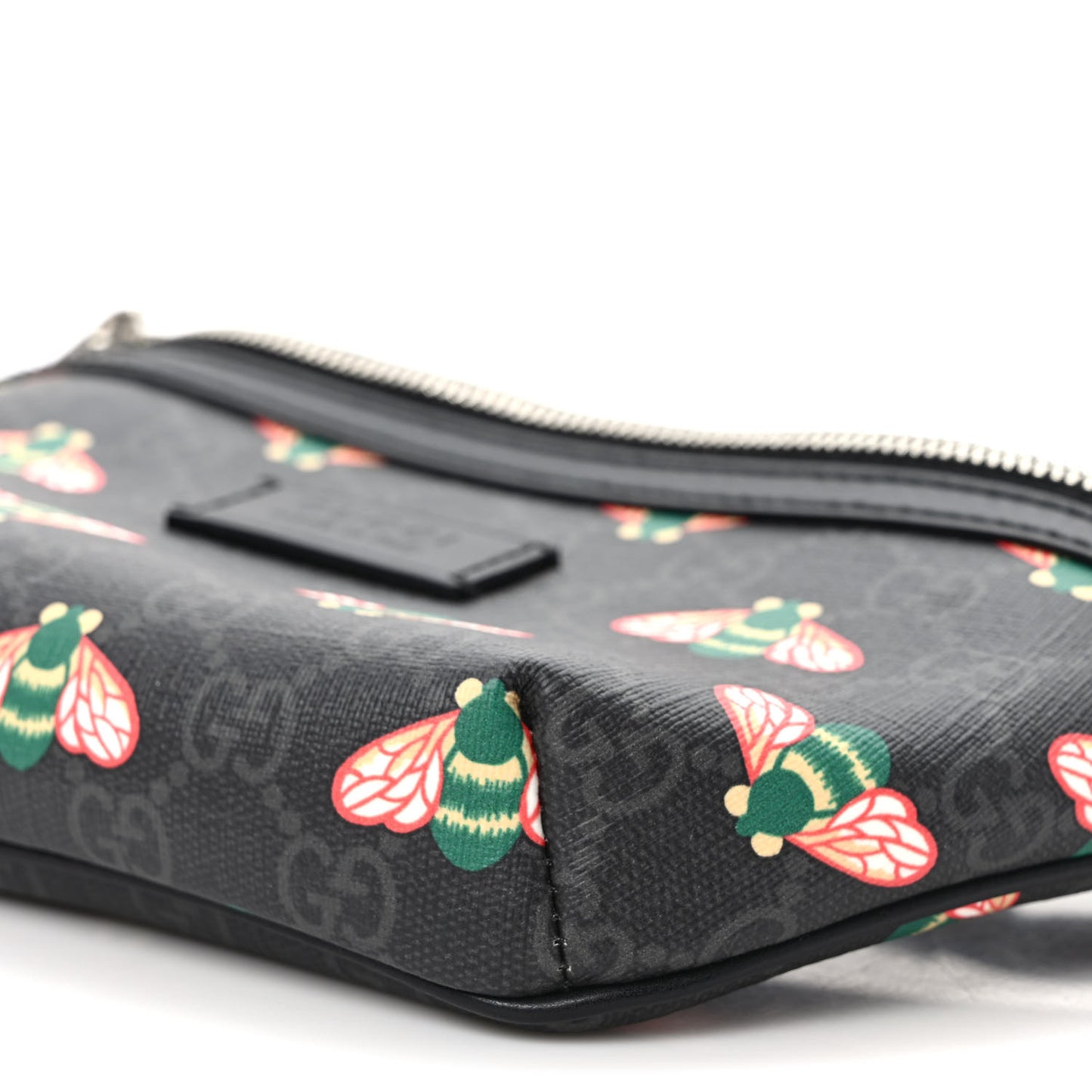 GG Supreme Monogram Bee Multicolor Appia Calfskin Belt Bag Black Multicolor