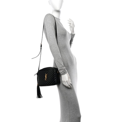 Saint Laurent Calfskin Matelasse Monogram Lou Camera Bag Black 2 of 14