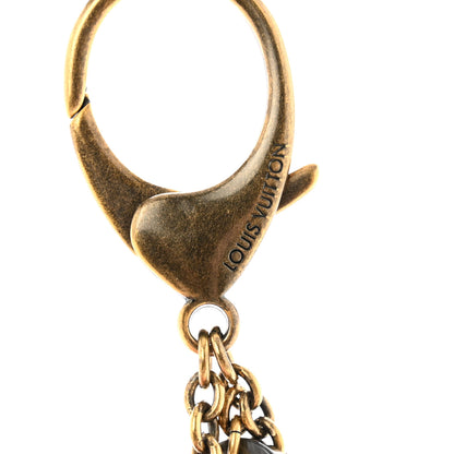 Louis Vuitton Antiqued Brass Resin Rock Flower Bag Charm 3 of 4