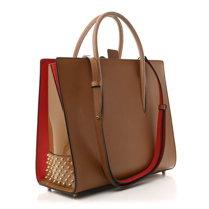 Christian Louboutin Calfskin Patent Studded Large Paloma Cognac 3 of 12