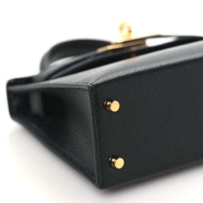 Hermes Chevre Chamkila Mini Kelly Sellier 20 Black 9 of 11