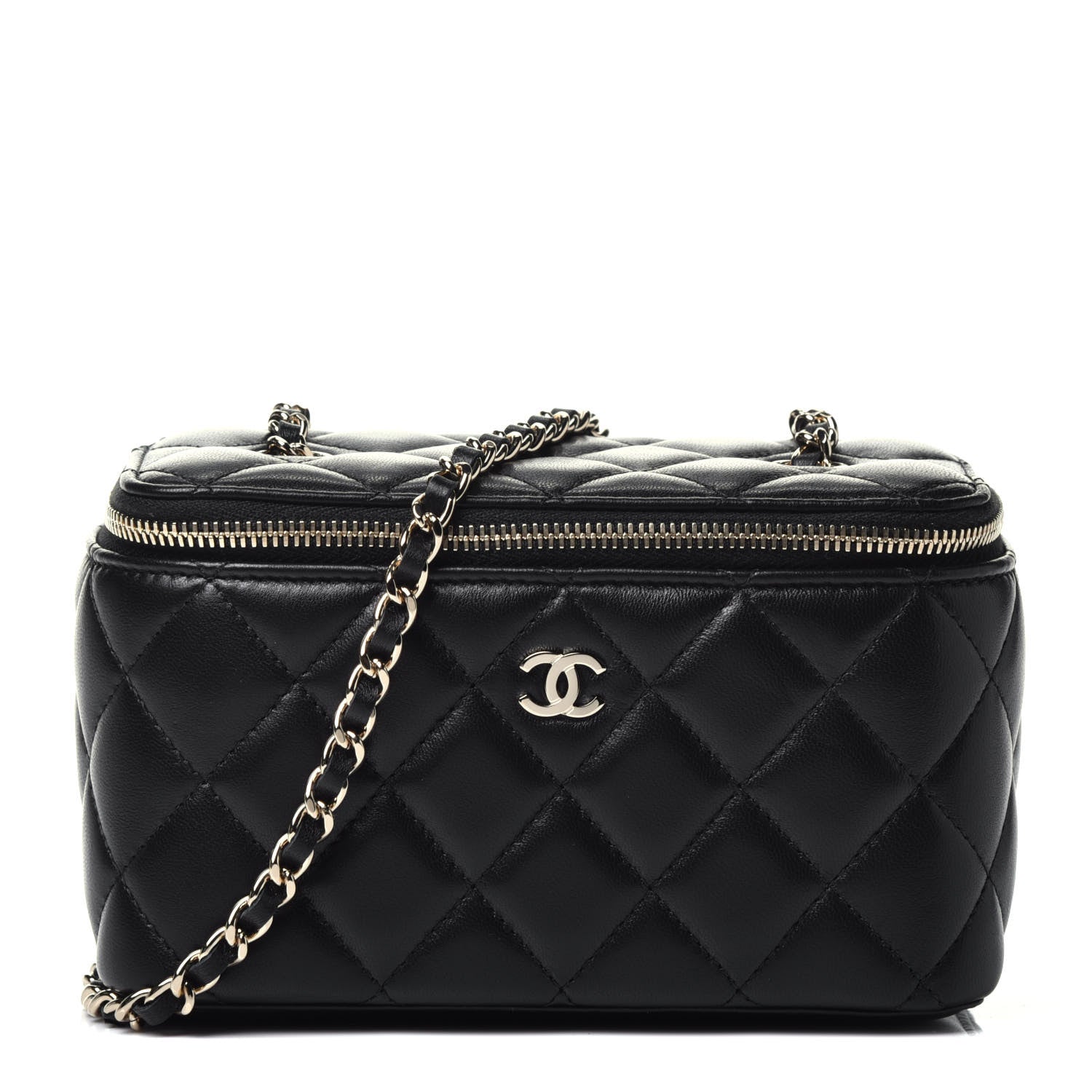 Chanel Lambskin Quilted Small Vanity Case With Chain Black 1 of 9