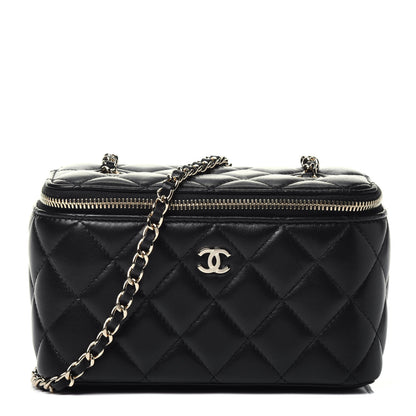 Chanel Lambskin Quilted Small Vanity Case With Chain Black 1 of 9