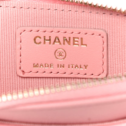 Chanel Caviar Quilted Zip Card Holder Wallet Pink 6 of 11