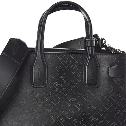 Burberry Calfskin Perforated Small Banner Tote Black 7 of 9