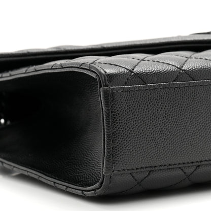 Saint Laurent Grain De Poudre Textured Mixed Matelasse Triquilt Medium Monogram Monochrome Satchel Black 9 of 10