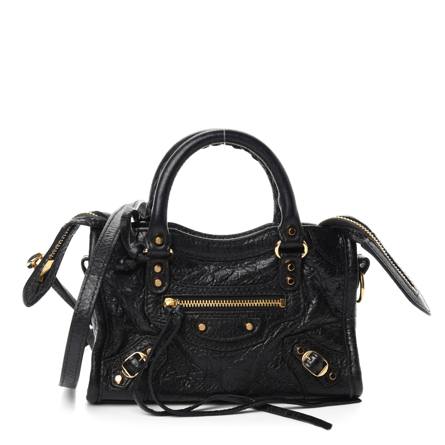 Agneau Classic Gold Hardware Nano City Black