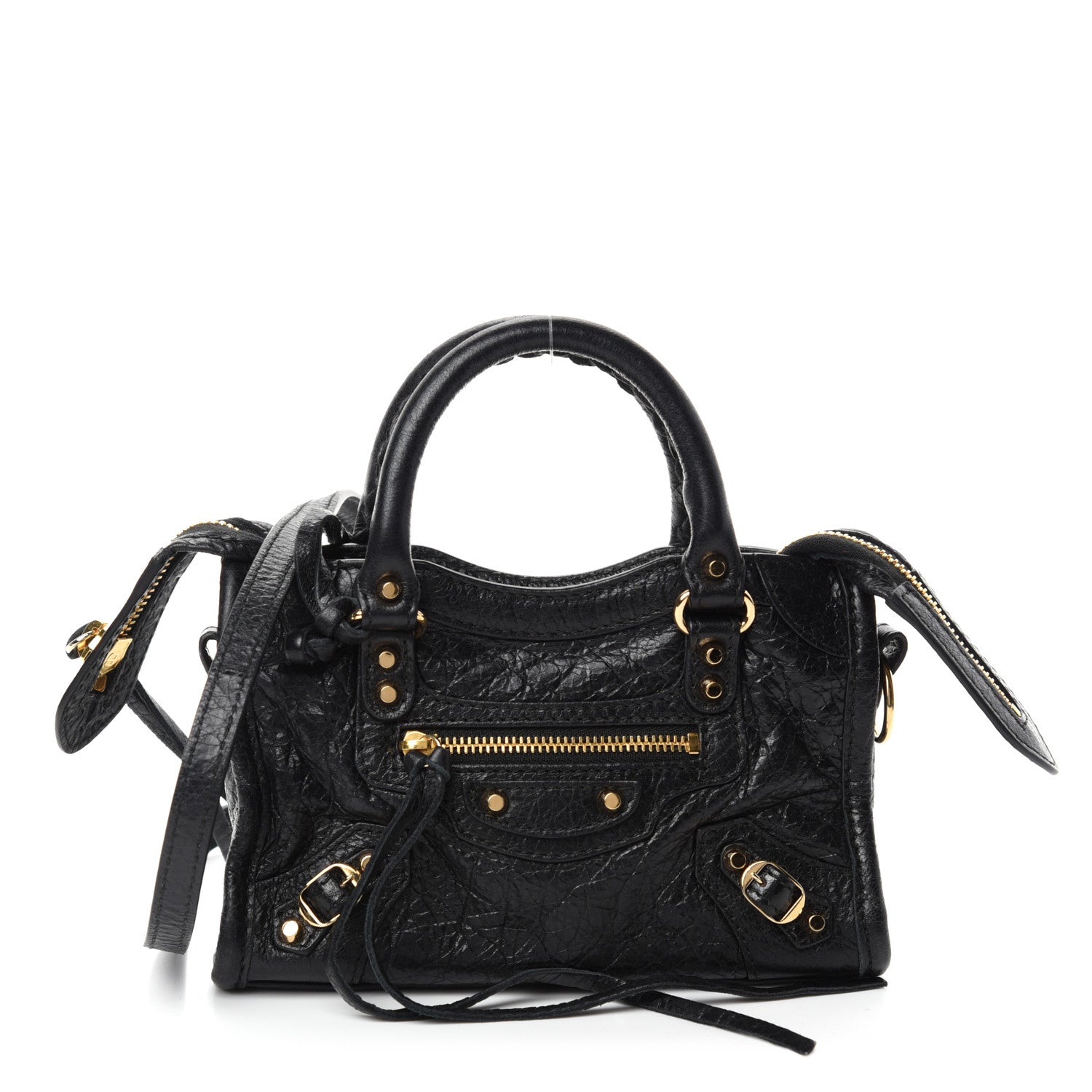Balenciaga Agneau Classic Gold Hardware Nano City Black 3 of 11