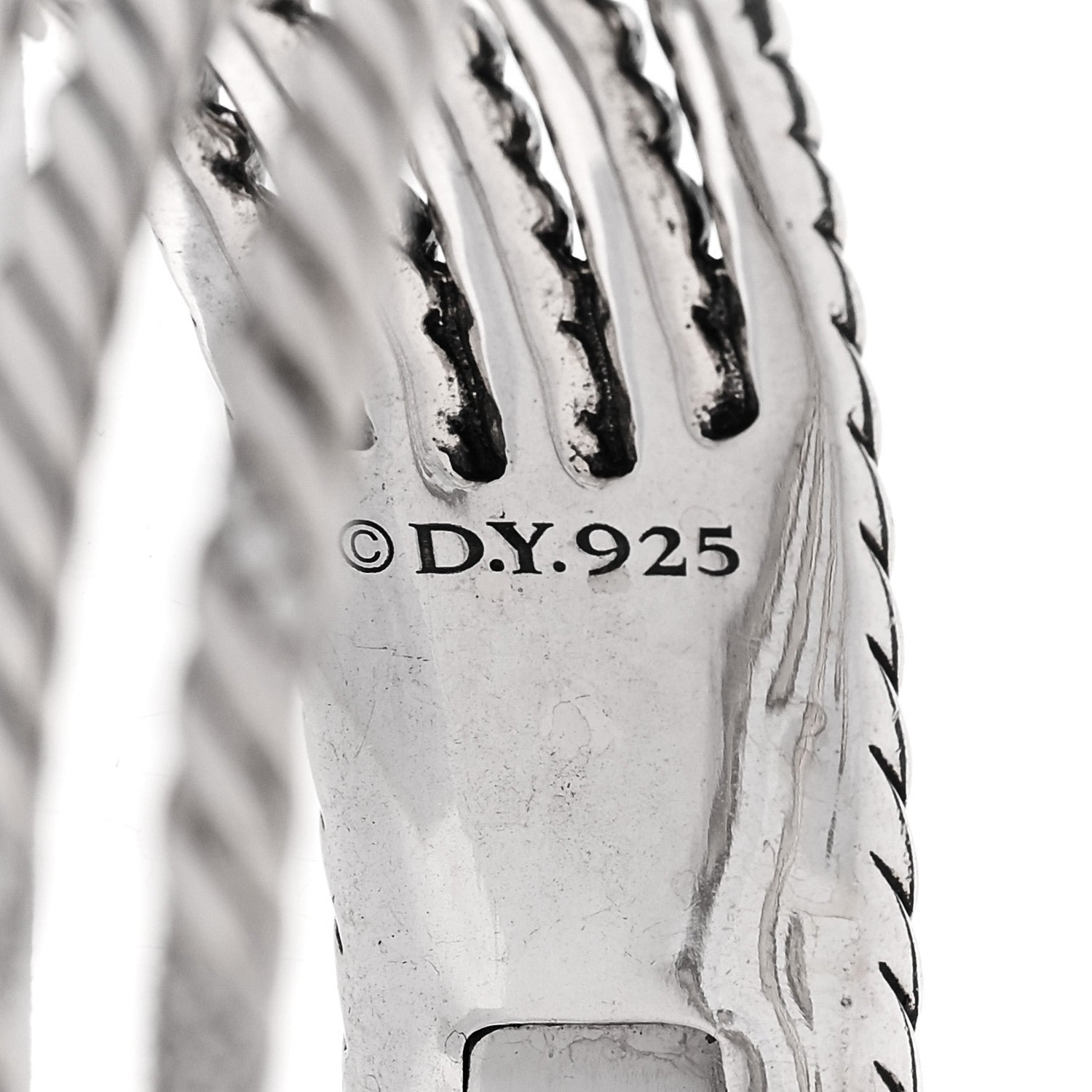 David Yurman Sterling Silver Diamond 5-Row Open Willow Bracelet 3 of 4