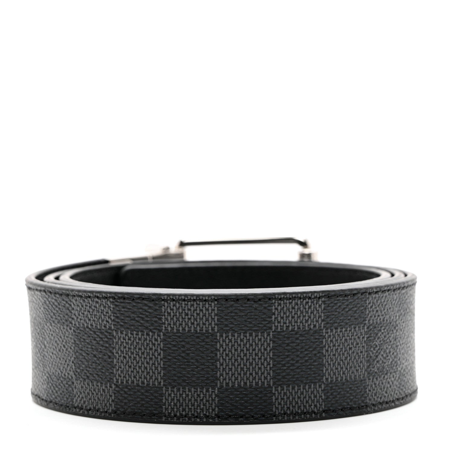 Louis Vuitton Damier Graphite Calfskin 40mm Reversible Belt 100 40 Black 2 of 5
