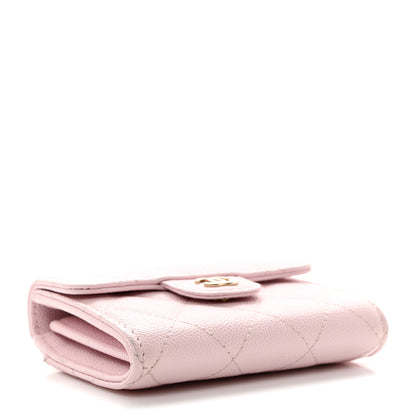 Chanel Caviar Quilted Flap Card Holder Wallet Light Pink 4 of 10