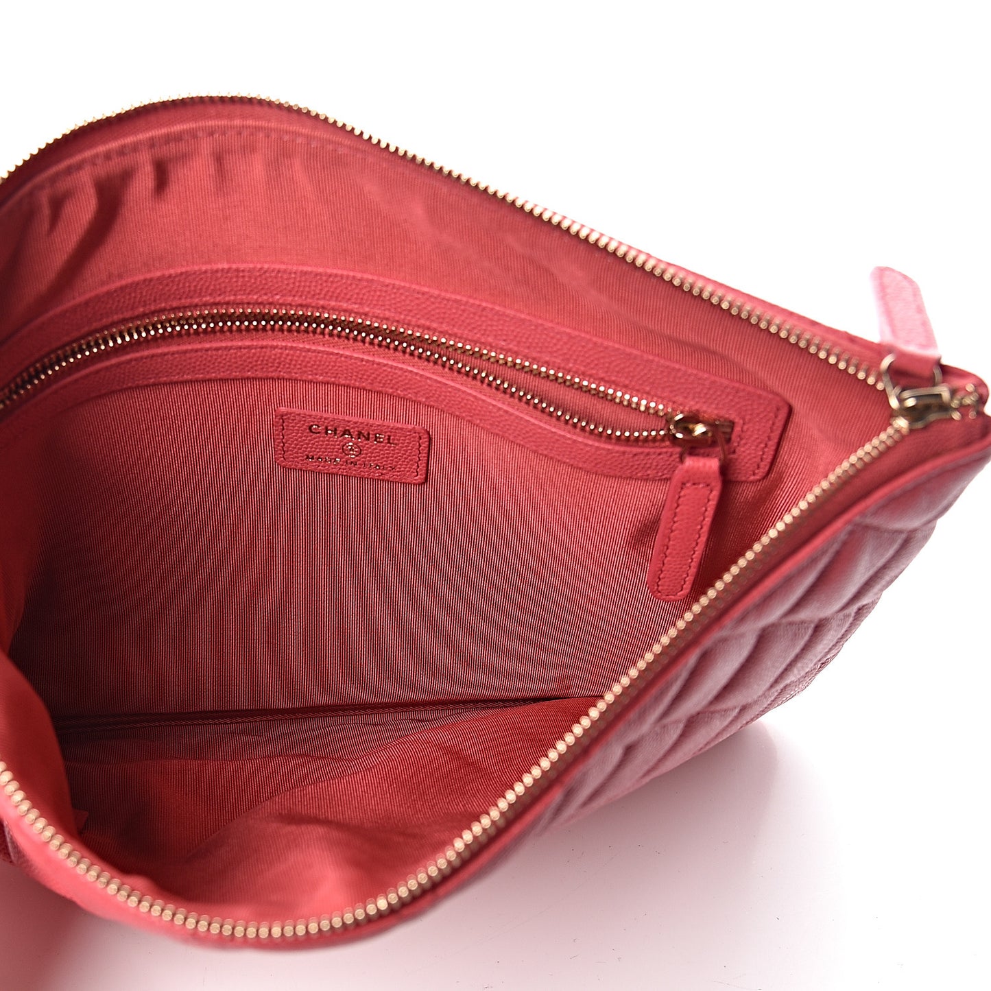Caviar Quilted Medium Cosmetic Case Pink