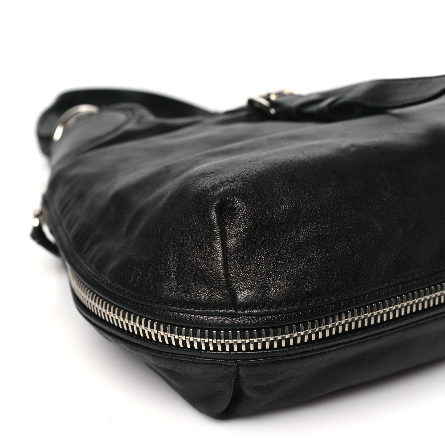 Nappa Zip Hobo Black