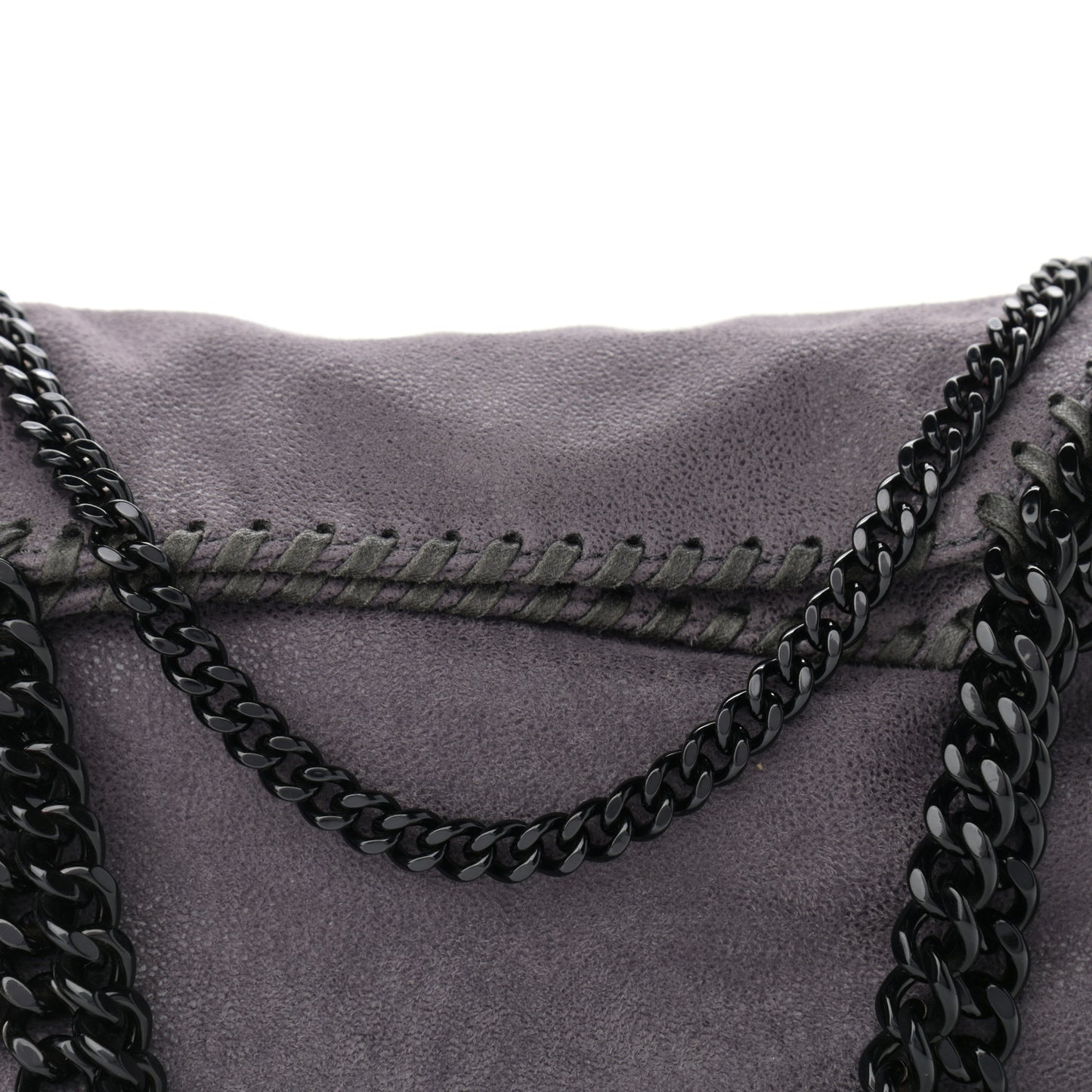 Shaggy Deer Mini Falabella Fold Over Tote Light Grey