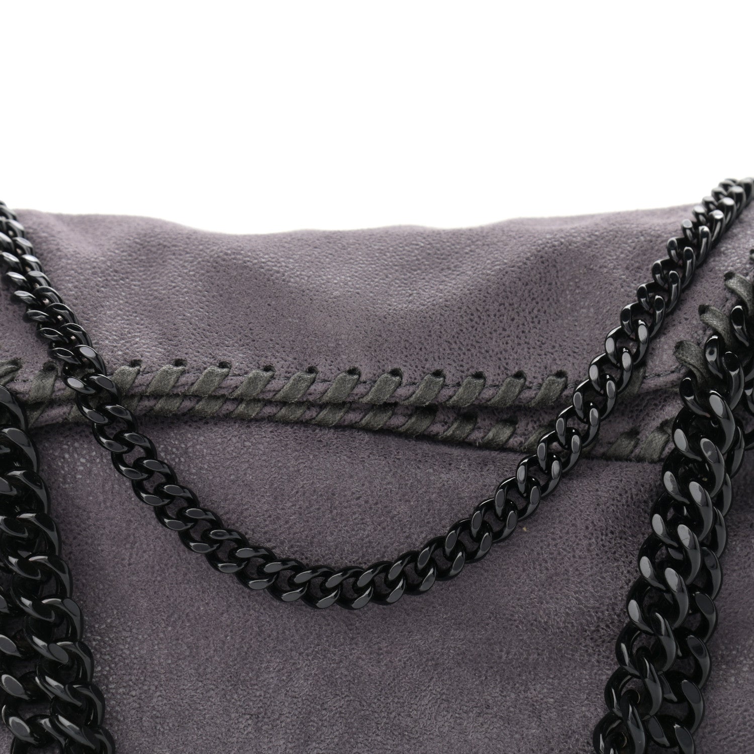 Stella McCartney Shaggy Deer Mini Falabella Fold Over Tote Light Grey 9 of 11