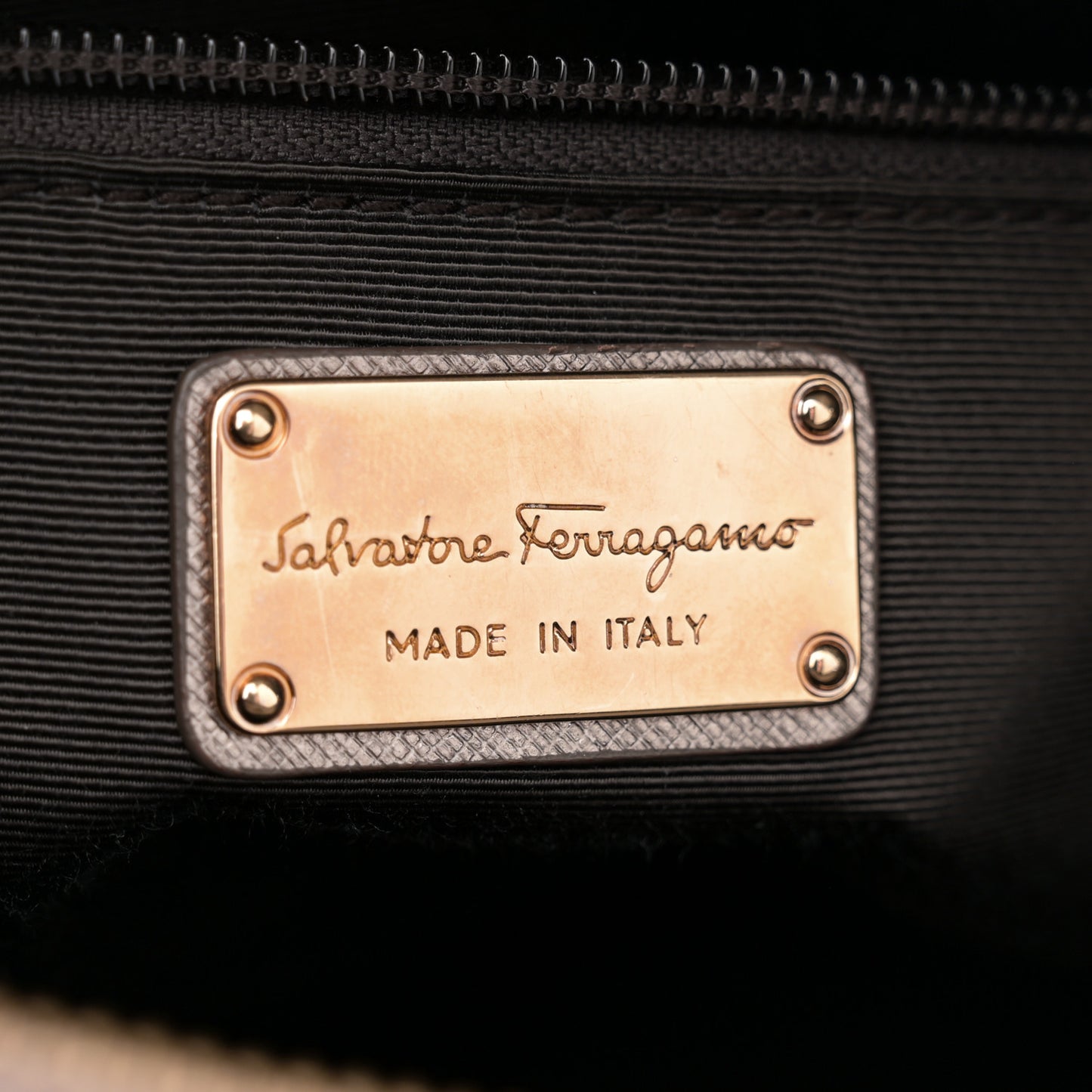 Metallic Printed Calfskin Beky Tote Bronze