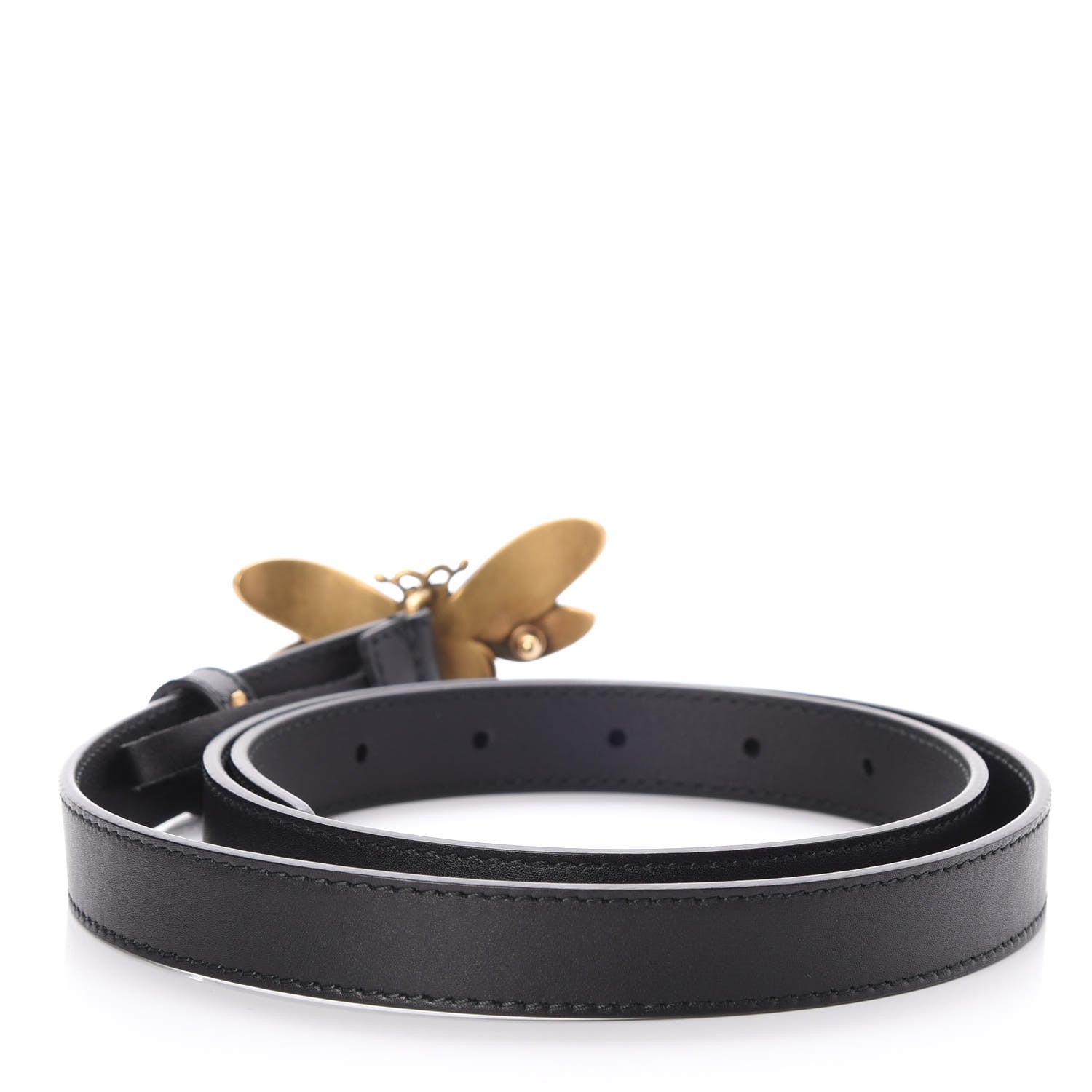 Gucci Calfskin Queen Margaret Bee Belt 90 36 Black 3 of 7