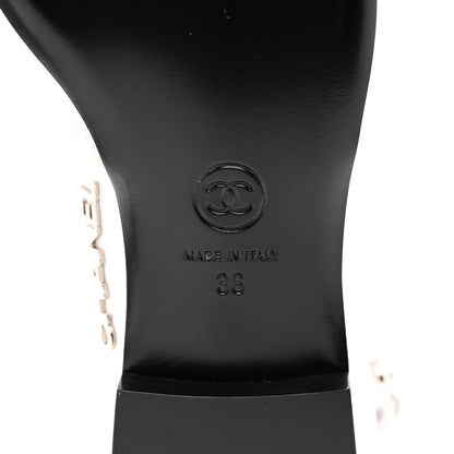 Chanel Sequin Grosgrain Cap Toe CC Ankle Strap Sandals 36 White Black 6 of 8