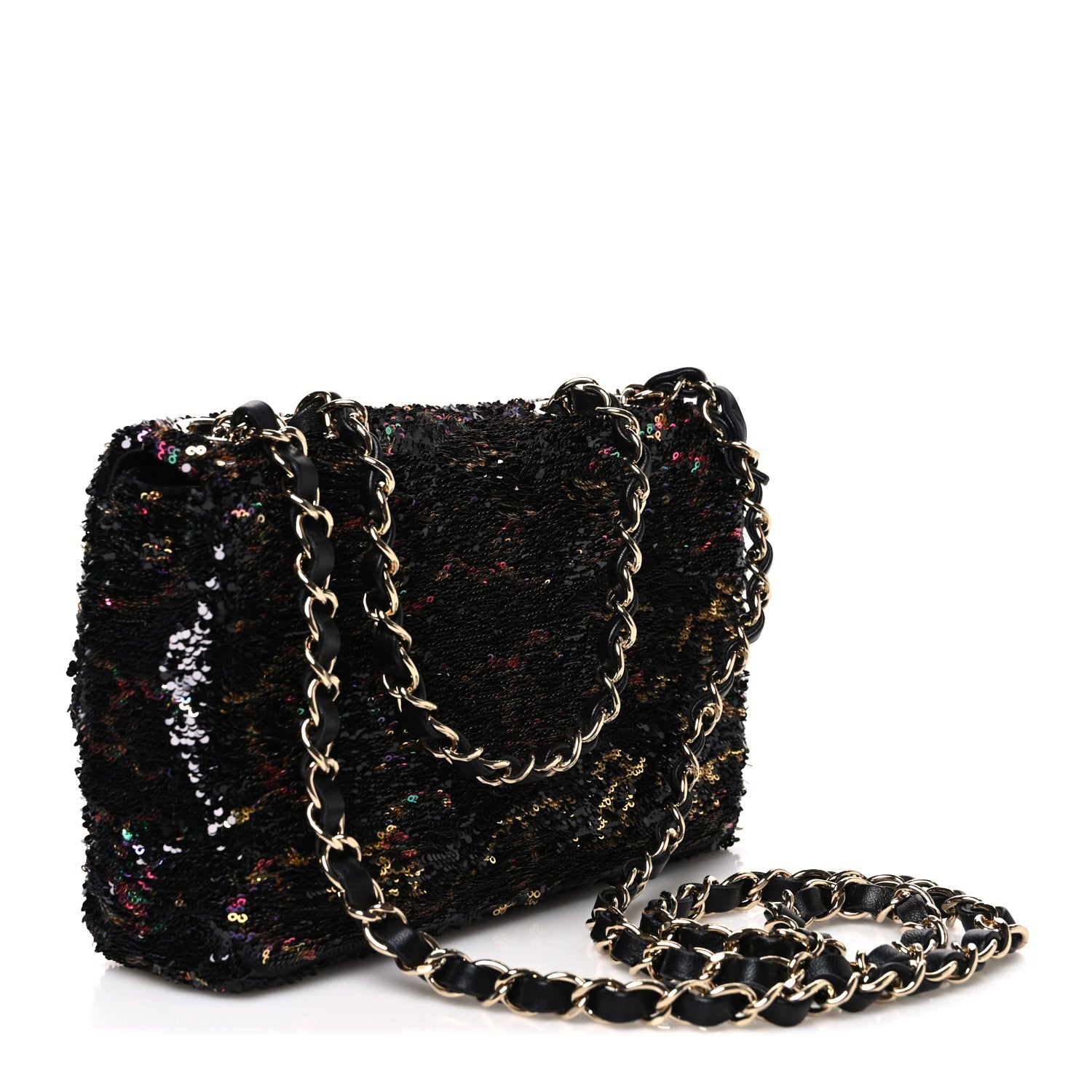 Chanel Sequin CC Small Single Flap Black Multicolor 3 of 10