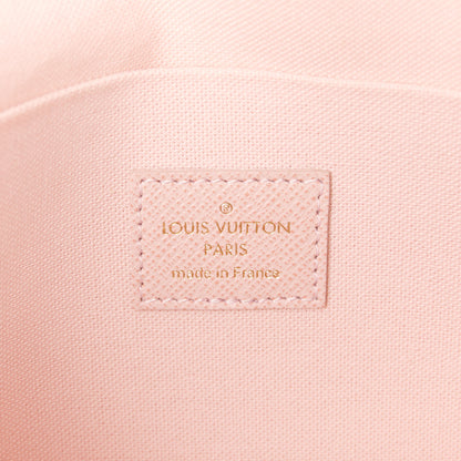 Louis Vuitton Damier Azur Pochette Felicie Chain Wallet Rose Ballerine 7 of 16