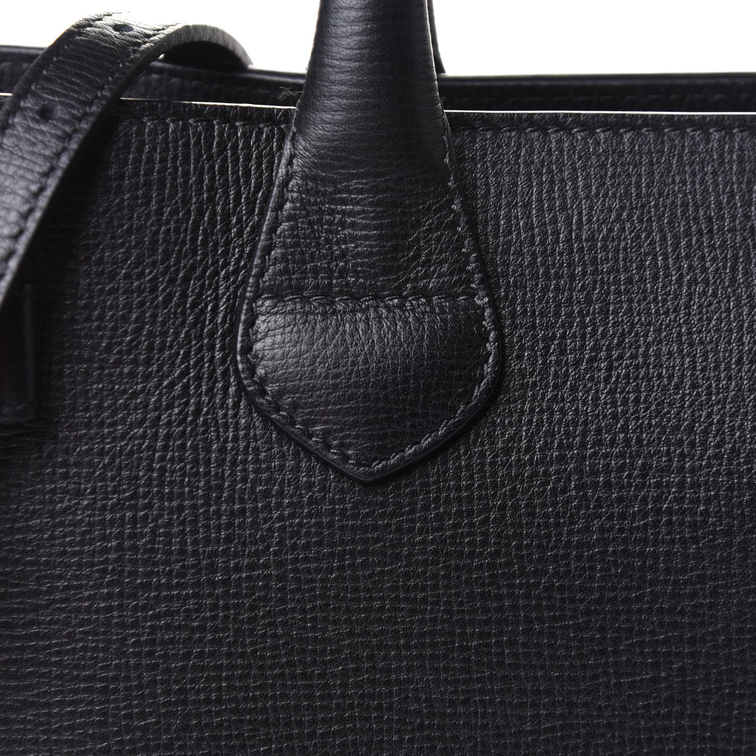 Burberry Grainy Calfskin House Check Medium Banner Tote Black 8 of 12