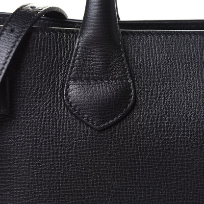 Burberry Grainy Calfskin House Check Medium Banner Tote Black 8 of 12