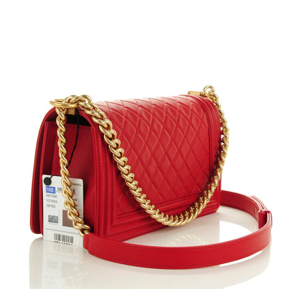 Chanel Lambskin Quilted Medium Boy Flap Red 3 of 7