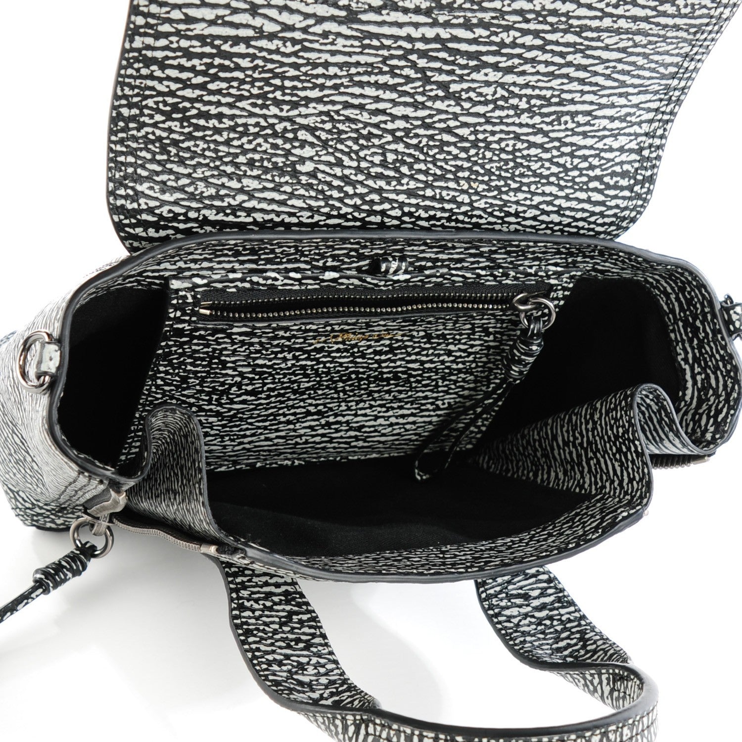 3.1 Phillip Lim 3.1 Textured Calfskin Mini Pashli Satchel Black White 5 of 7