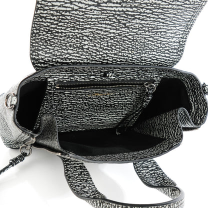 3.1 Phillip Lim 3.1 Textured Calfskin Mini Pashli Satchel Black White 5 of 7