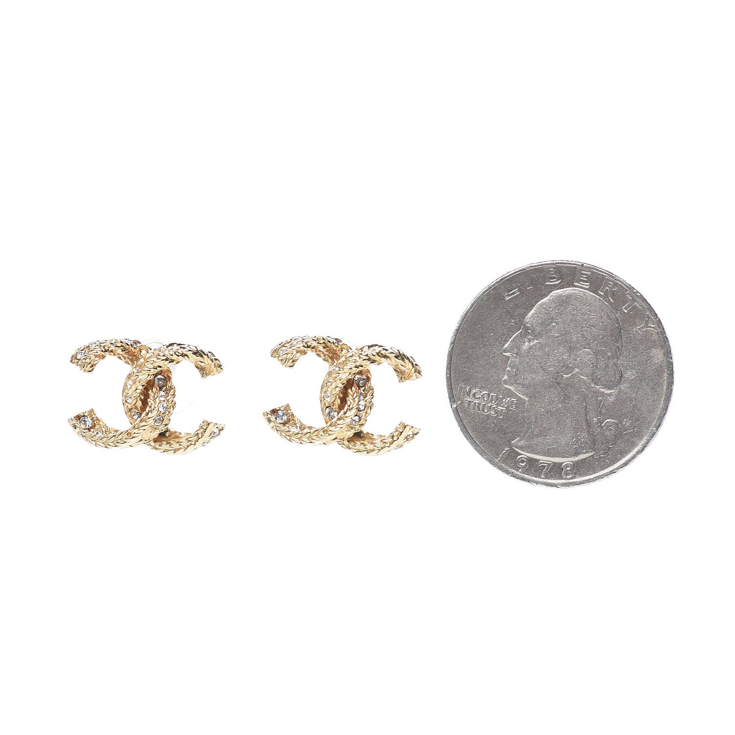 Chanel Twisted CC Earrings Gold 2 of 5
