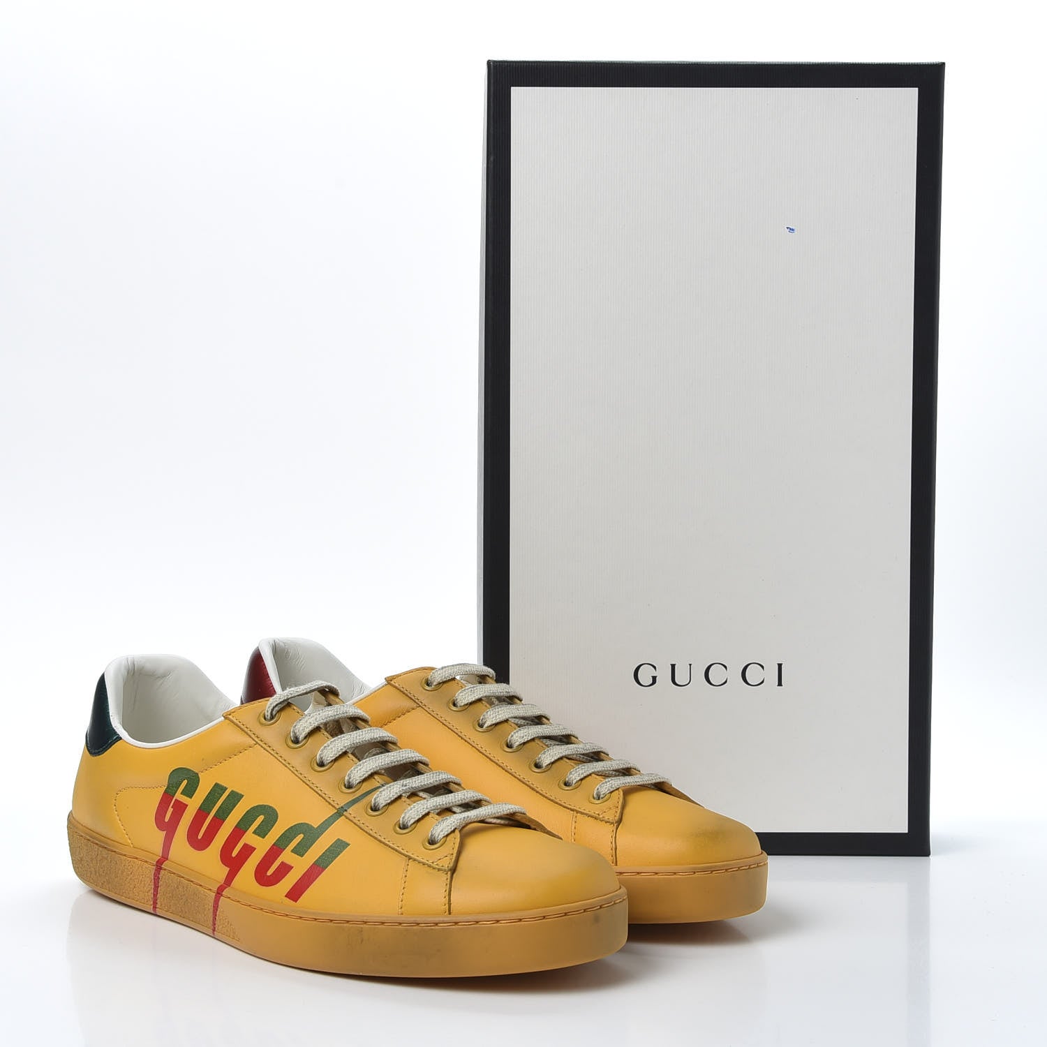 Gucci Distressed Calfskin Mens Ace Blade Sneakers 9 Crop 10 of 10
