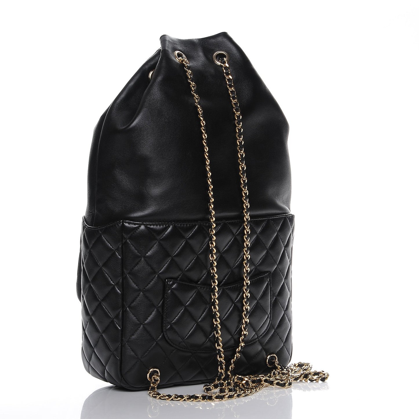 Lambskin Quilted Large In Seoul Backpack Navy