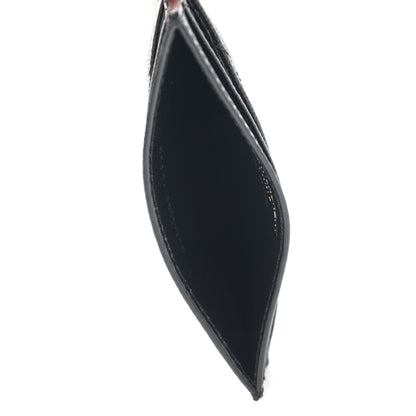 Saint Laurent Grain De Poudre Matelasse Chevron Monogram Credit Card Case Black 5 of 8