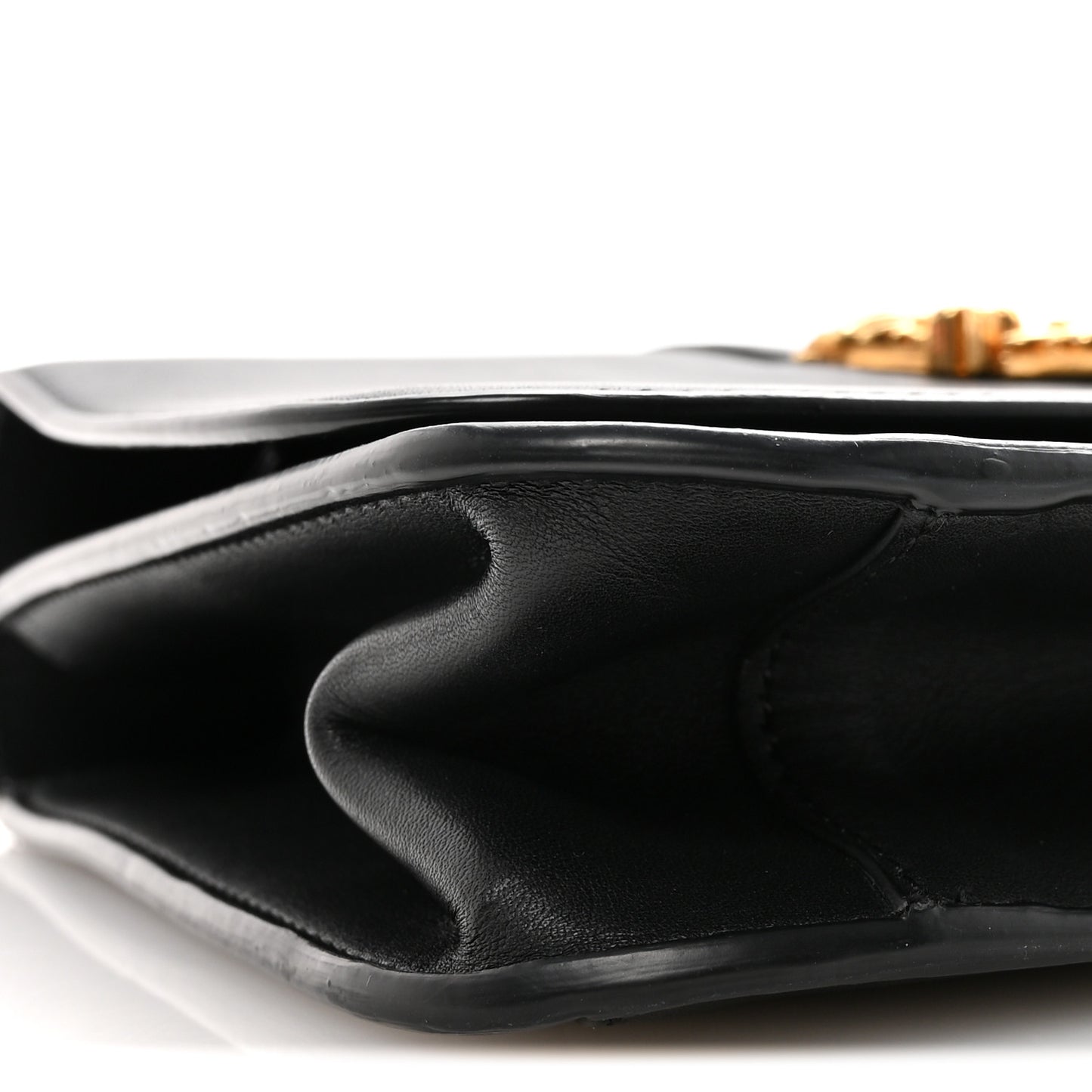 Vitello Barocco Virtus Top Handle Shoulder Bag Black