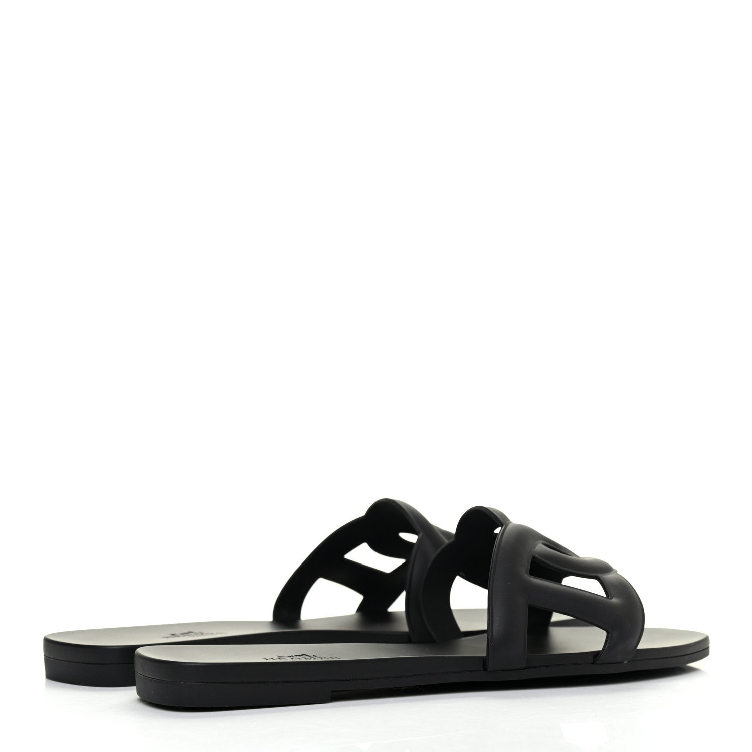 Hermes Rubber Aloha Sandals 38 Black 4 of 10