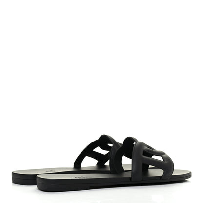 Hermes Rubber Aloha Sandals 38 Black 4 of 10