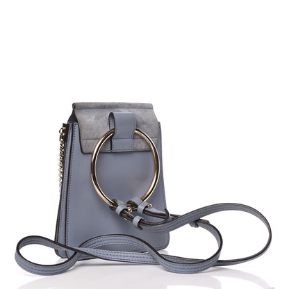 Chloe Suede Calfskin Mini Faye Bracelet Bag Washed Blue 3 of 14