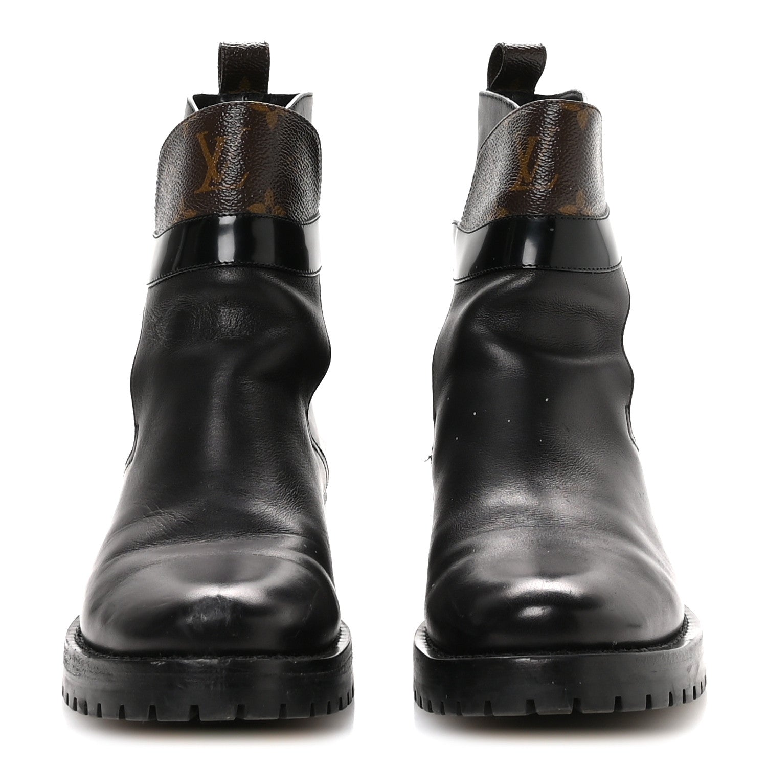 Louis Vuitton Calfskin Monogram Discovery Flat Ankle Boots 38 Black 3 of 9
